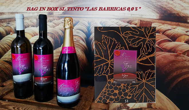 Bag in box de vino sin alcohol.